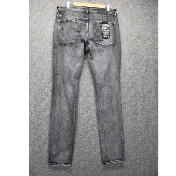 Ksubi Van Winkle Mash Up Jeans Black Mens 34x32 Distressed